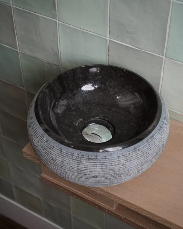 Loutro Bathroomware Waskom Rocky Mini | Marmer | Ø25 x H12 cm | 3 Kleuren!