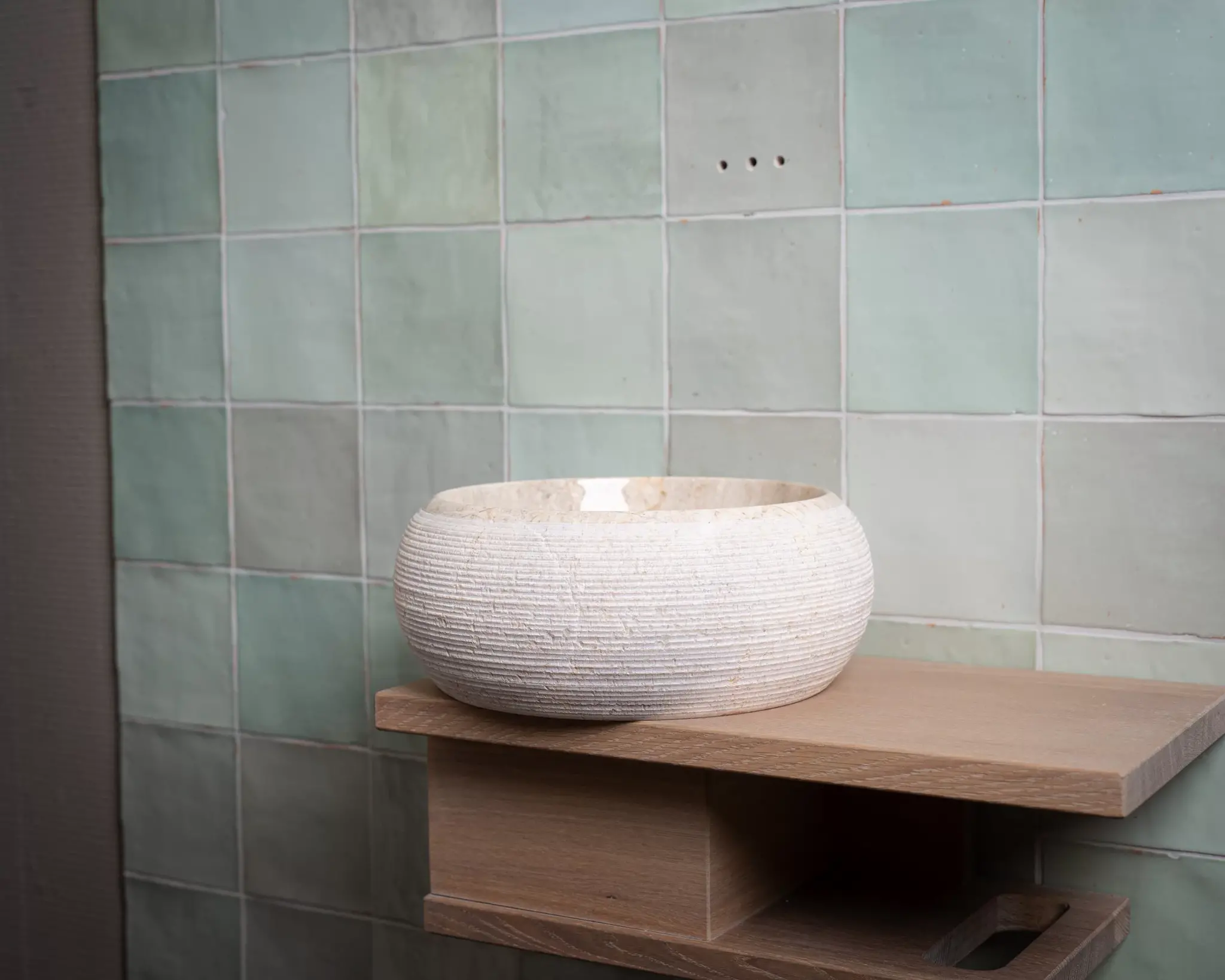 Loutro Bathroomware Waskom Rocky Mini | Marmer | Ø25 x H12 cm | 3 Kleuren!