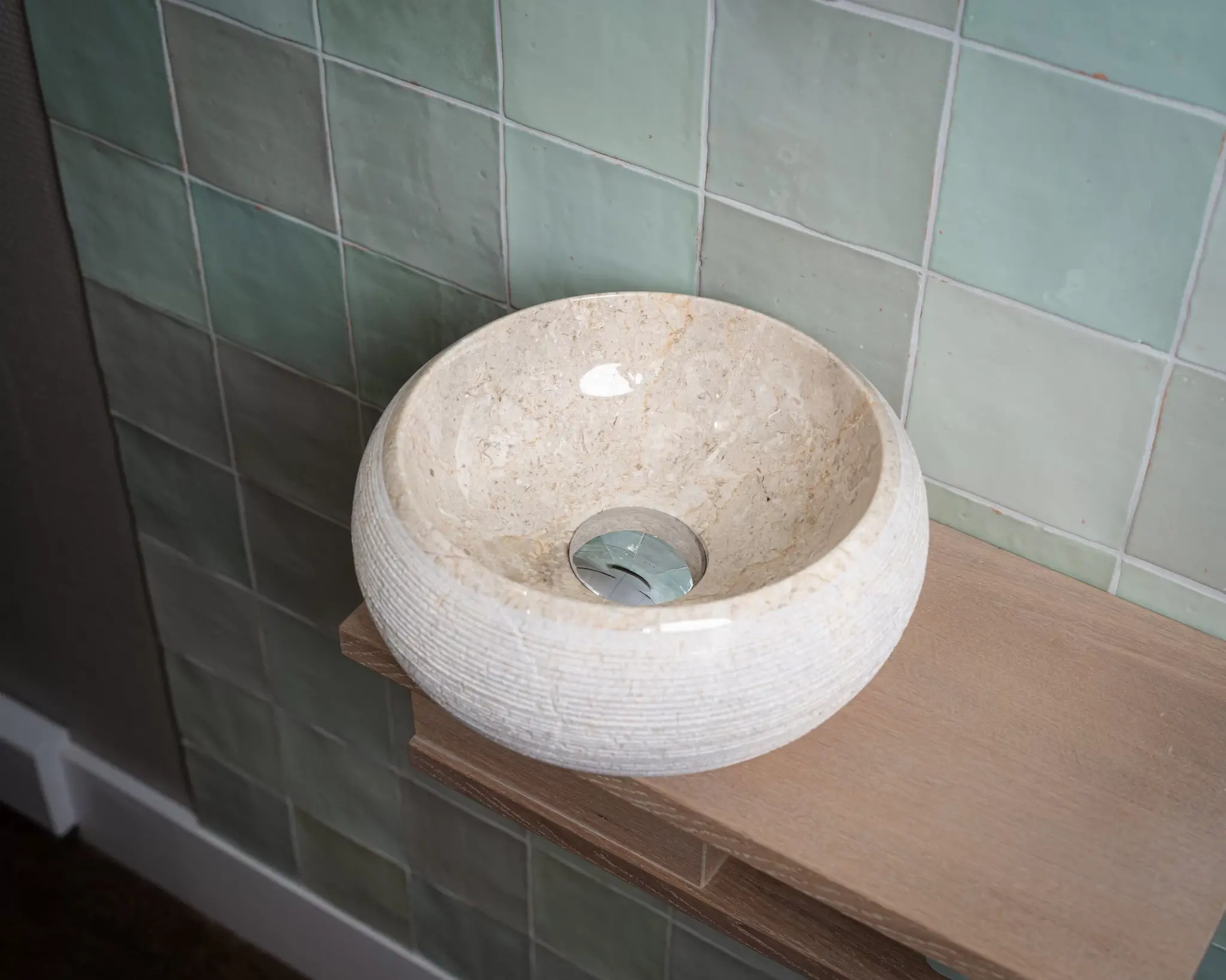 Loutro Bathroomware Waskom Rocky Mini | Marmer | Ø25 x H12 cm | 3 Kleuren!
