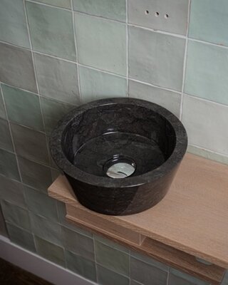 Loutro Bathroomware Waskom Bali | Glans Antraciet | Ø25 x H12 cm