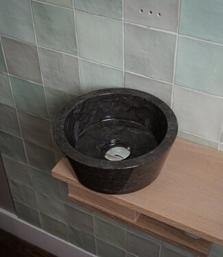 Loutro Bathroomware Waskom Bali | Glans Antraciet | Ø25 x H12 cm