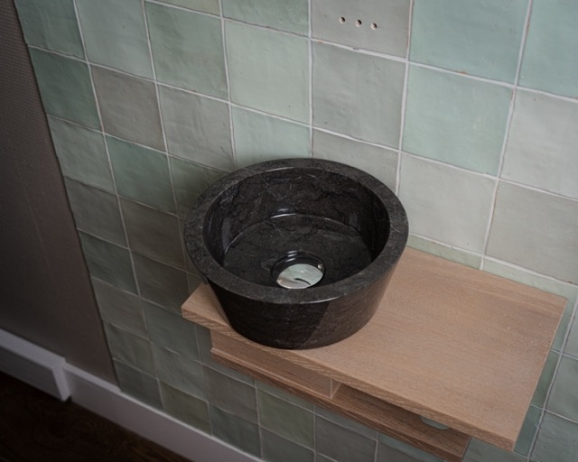 Loutro Bathroomware Waskom Bali | Glans Antraciet | Ø25 x H12 cm