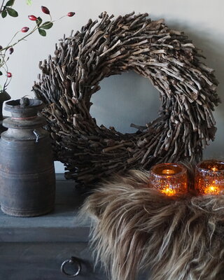Rene Houtman Krans | Botay | Naturel | Dik 15 x Kies Diameter 50, 40, 30