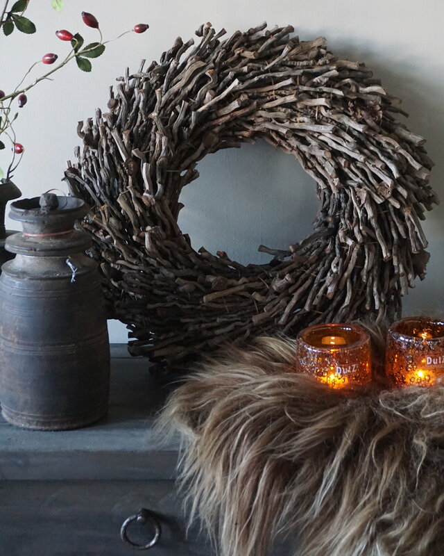 Rene Houtman Krans | Botay | Naturel | Dik 15 x Kies Diameter 50, 40, 30