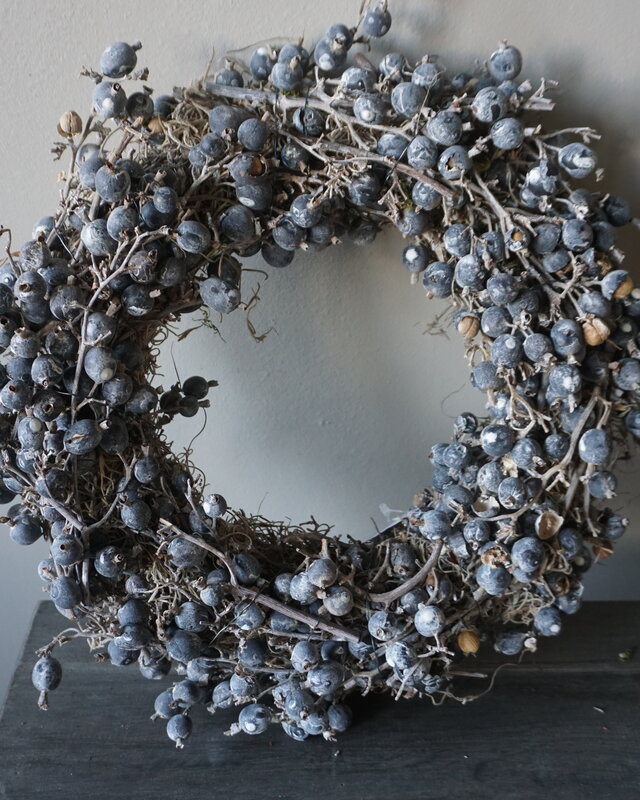 Rene Houtman Krans | Berry | Wit | H10 x D35 cm