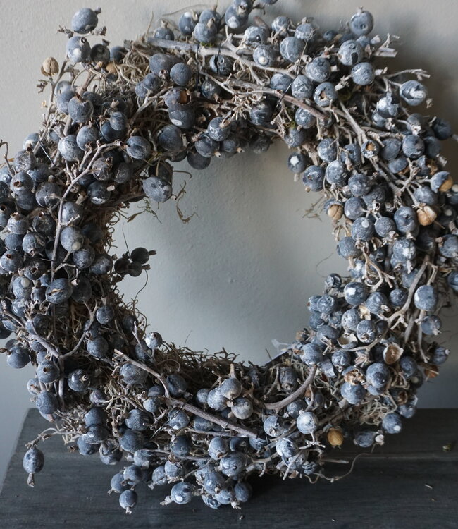 Rene Houtman Krans | Berry | Wit | H10 x D35 cm