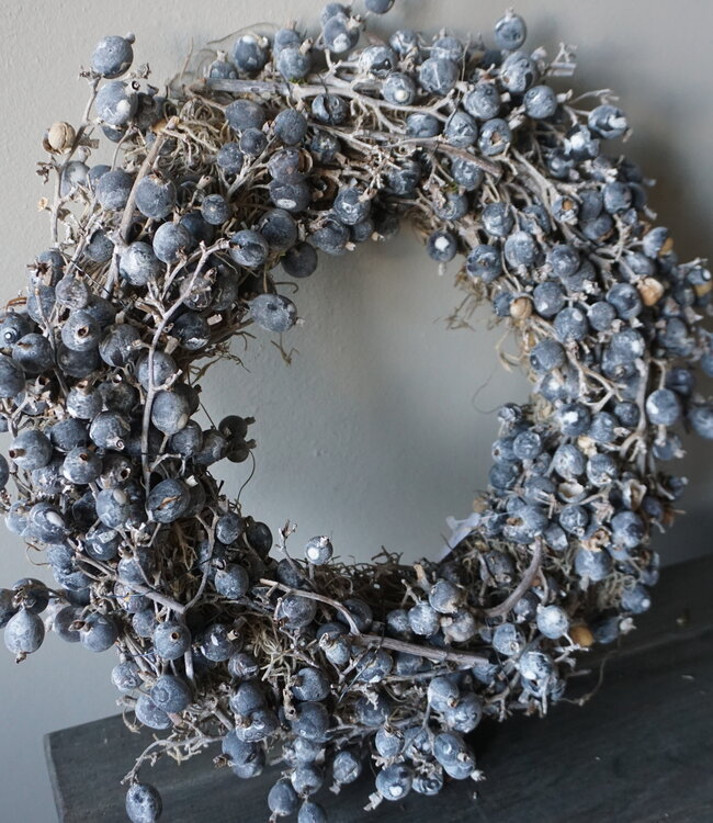 Rene Houtman Krans | Berry | Wit | H10 x D35 cm