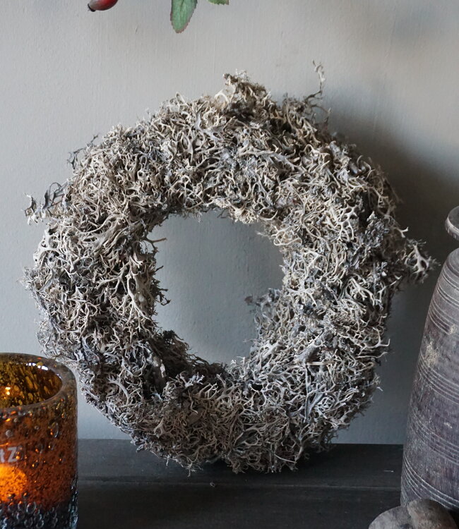 Rene Houtman Krans | Bonsai Larix Mos | Frosted | H7 x D30 cm