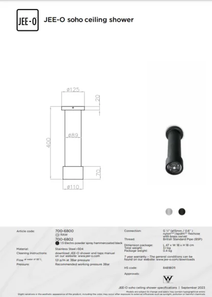 JEE-O Soho Douche Combinatie 04 | RVS | 2 Kleuren