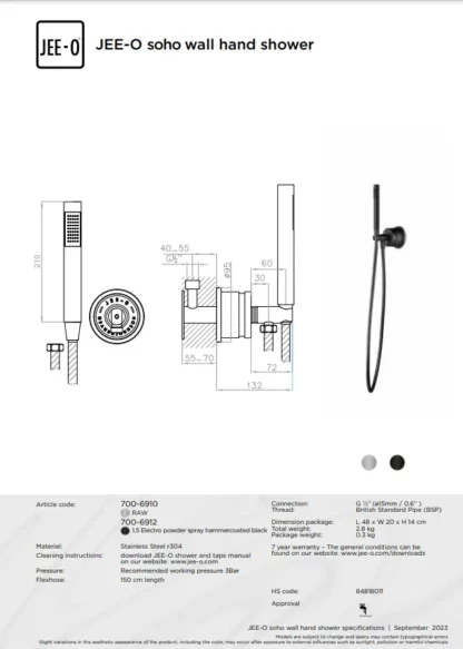 JEE-O Soho Douche Combinatie 04 | RVS | 2 Kleuren