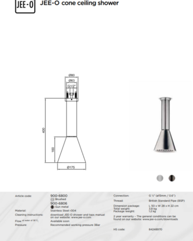 JEE-O Cone Douche Combinatie 03 | 2 Kleuren
