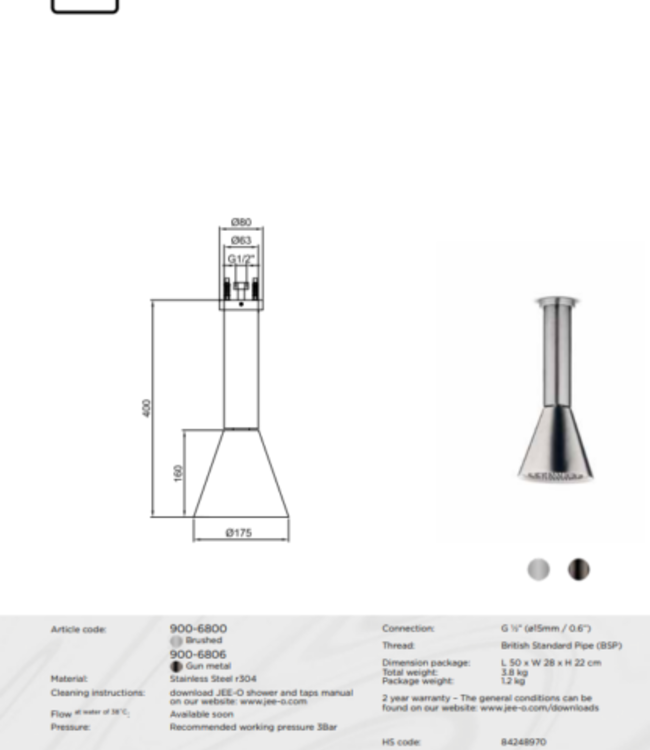 JEE-O Cone Douche Combinatie 03 | 2 Kleuren