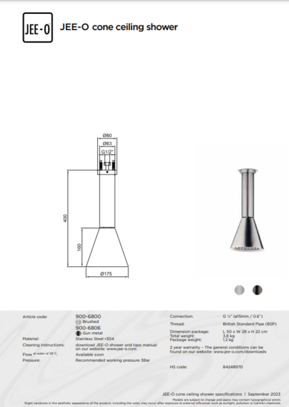 JEE-O Cone Douche Combinatie 03 | 2 Kleuren