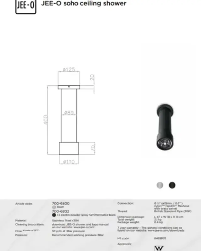 JEE-O Soho Douche Combinatie 03 | 2 Kleuren