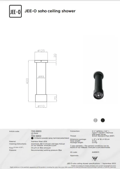 JEE-O Soho Douche Combinatie 03 | 2 Kleuren