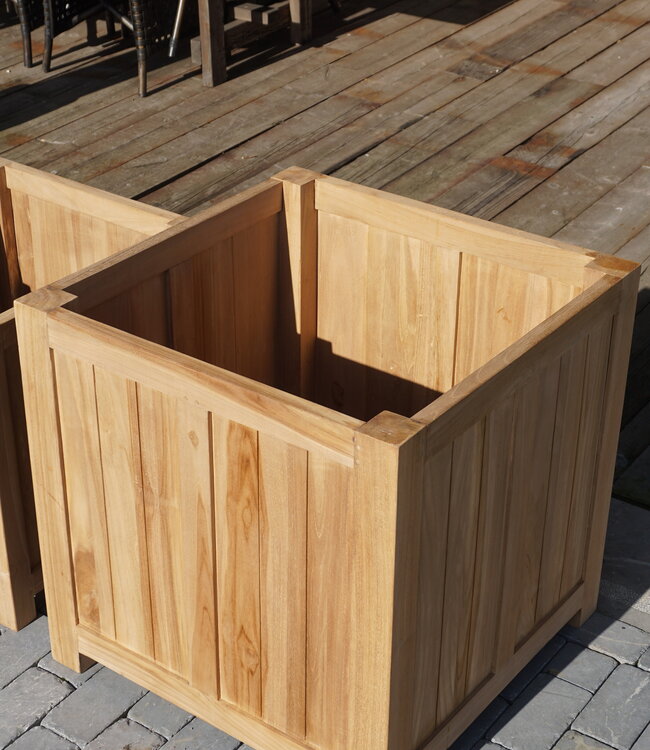 Rene Houtman Plantenbak Tropika | Teakhout | Vierkant | Set Van 4