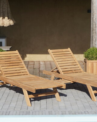 Rene Houtman Lounger Ligbed Solano | Teakhout | H35xB200xD62 cm