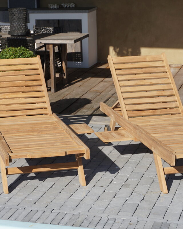 Rene Houtman Lounger Ligbed Solano | Teakhout | H35xB200xD62 cm
