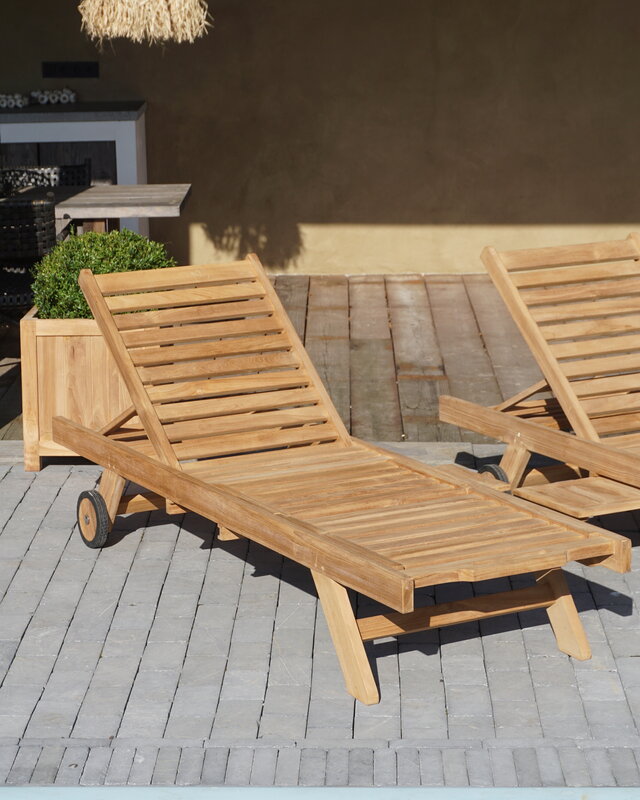 Rene Houtman Lounger Ligbed Solano | Teakhout | H35xB200xD62 cm