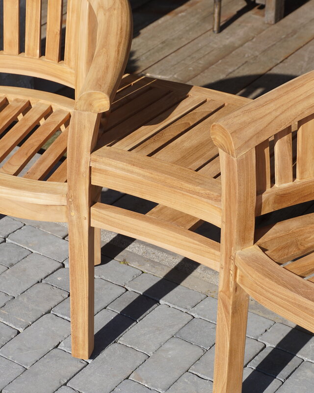 Rene Houtman Twin Stoelen | Teakhout | H85,5xB160,5xD65 cm