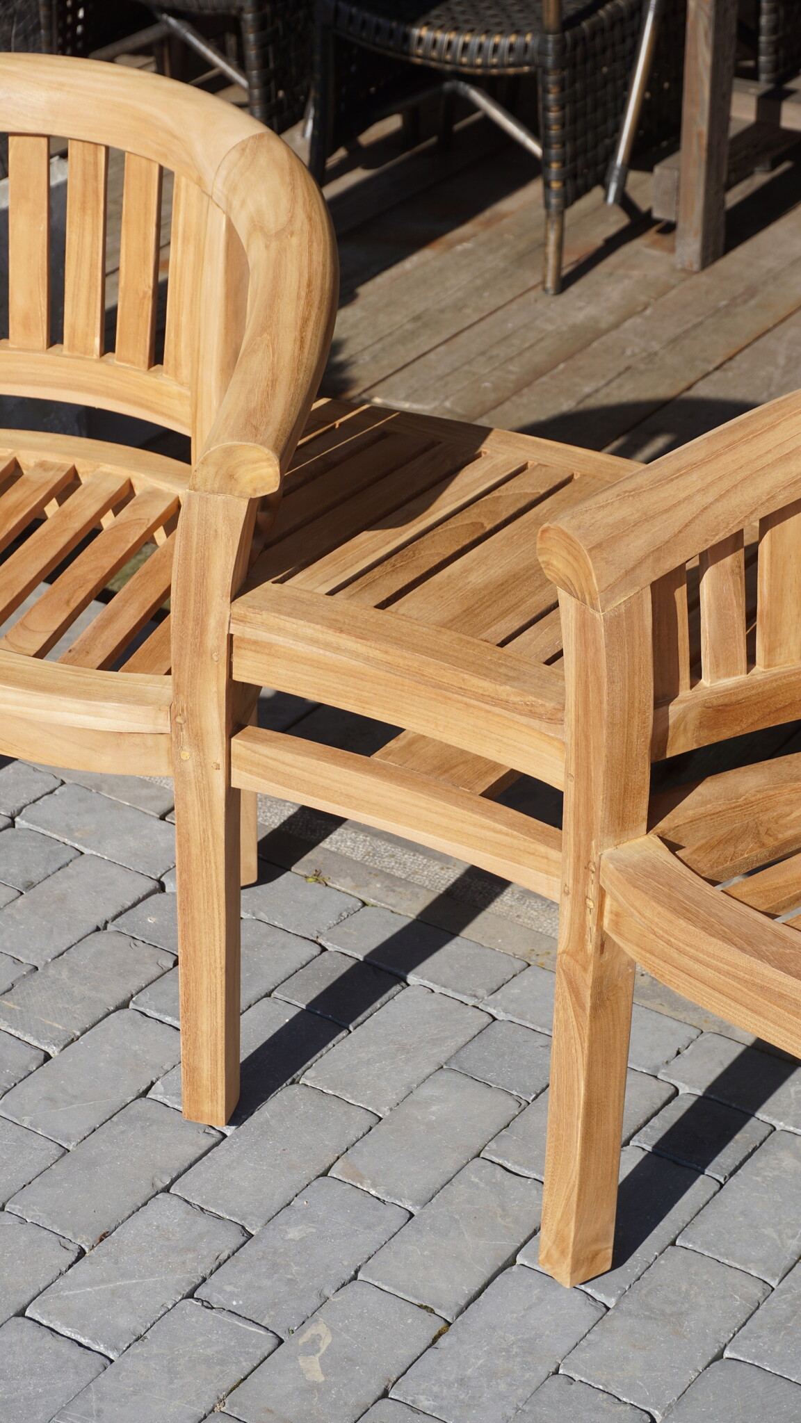 Rene Houtman Twin Stoelen | Teakhout | H85,5xB160,5xD65 cm