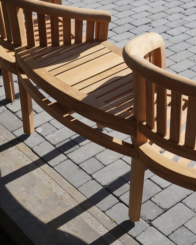 Rene Houtman Twin Stoelen | Teakhout | H85,5xB160,5xD65 cm