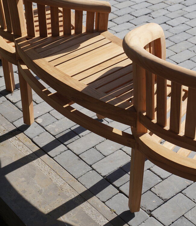 Rene Houtman Twin Stoelen | Teakhout | H85,5xB160,5xD65 cm