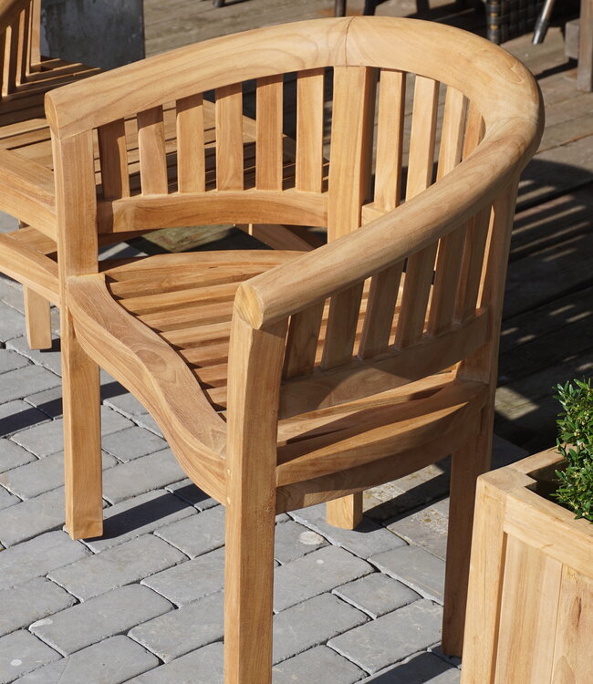 Rene Houtman Twin Stoelen | Teakhout | H85,5xB160,5xD65 cm