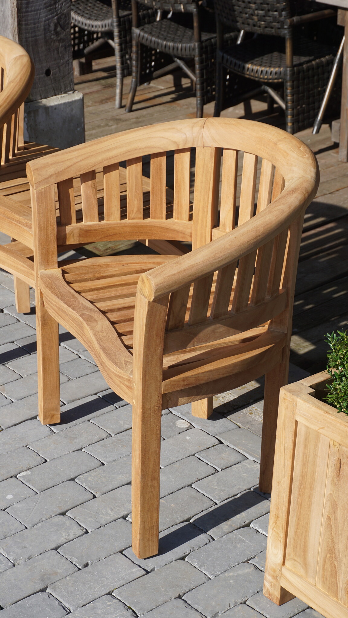 Rene Houtman Twin Stoelen | Teakhout | H85,5xB160,5xD65 cm