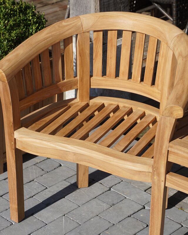 Rene Houtman Twin Stoelen | Teakhout | H85,5xB160,5xD65 cm