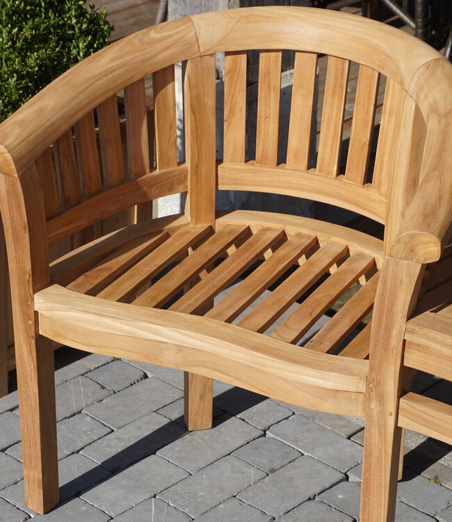 Rene Houtman Twin Stoelen | Teakhout | H85,5xB160,5xD65 cm