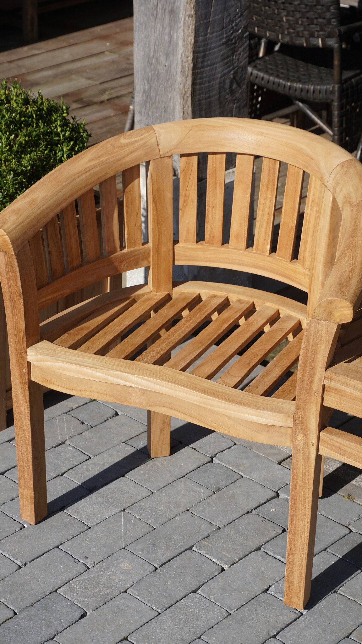 Rene Houtman Twin Stoelen | Teakhout | H85,5xB160,5xD65 cm