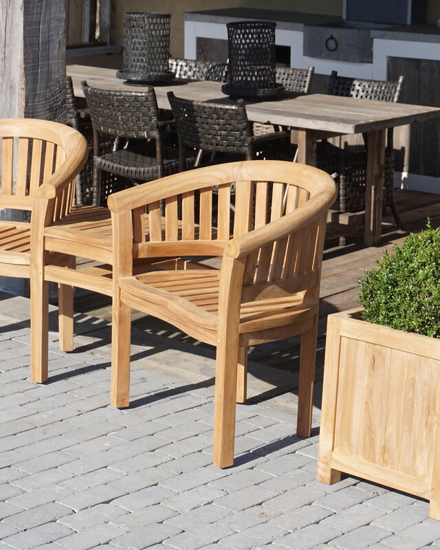 Rene Houtman Twin Stoelen | Teakhout | H85,5xB160,5xD65 cm