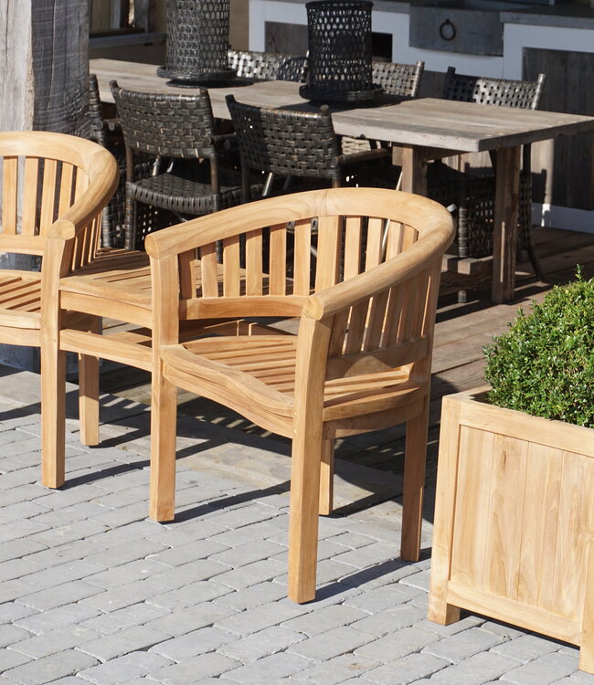 Rene Houtman Twin Stoelen | Teakhout | H85,5xB160,5xD65 cm