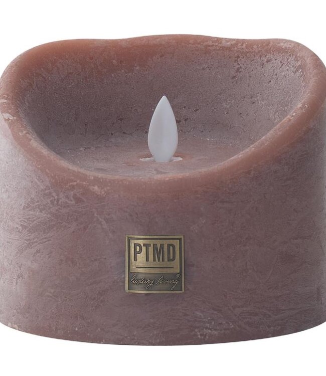 PTMD LED Lichtkaars | Set van 5 | Rustiek Bruin | Beweegbare Vlam