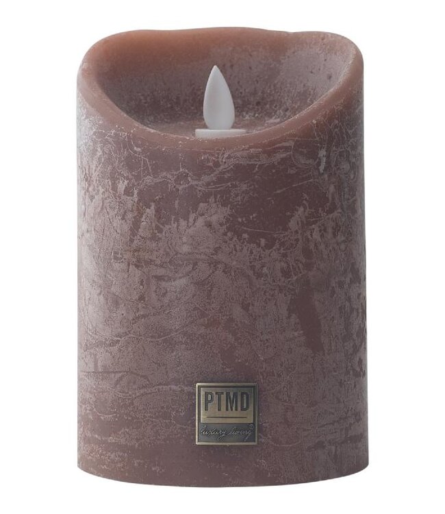 PTMD LED Lichtkaars | Set van 5 | Rustiek Bruin | Beweegbare Vlam