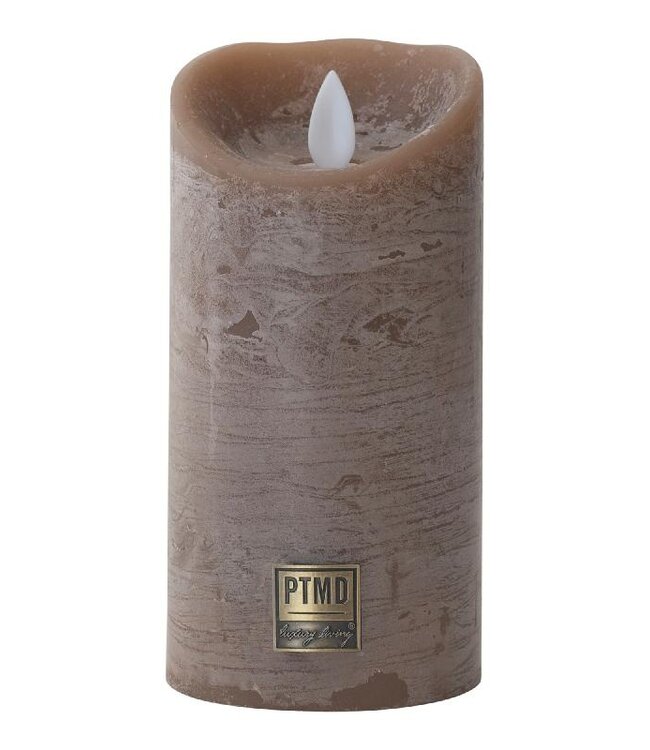 PTMD LED Lichtkaars | Set van 5 | Rustiek Bruin | Beweegbare Vlam