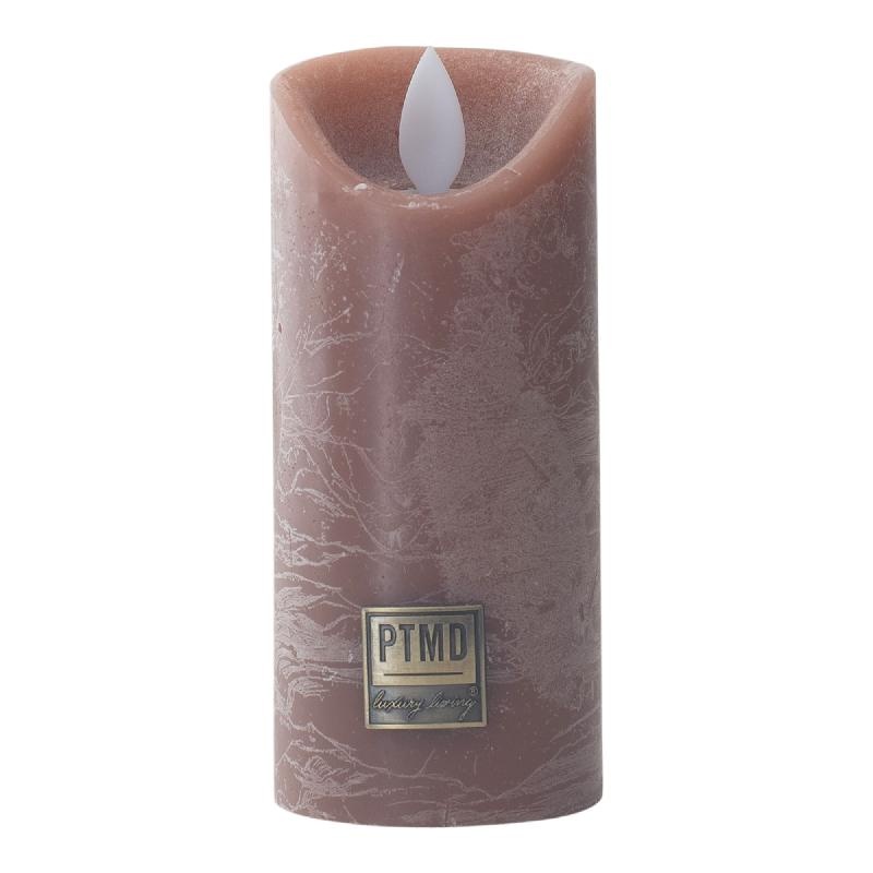 PTMD LED Lichtkaars | Set van 5 | Rustiek Bruin | Beweegbare Vlam