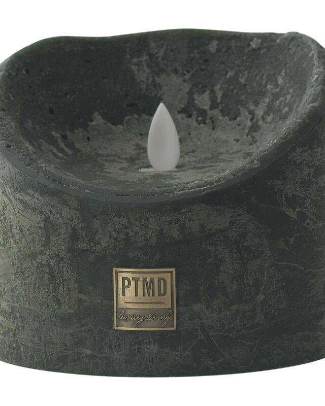 PTMD LED Lichtkaars | Set van 5 | Rustiek Groen | Beweegbare Vlam
