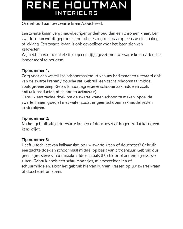 Rene Houtman Nostalgische Wastafelkraan | Zwart | H31 cm