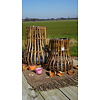 Windlicht Lantaarn | Naturel/Donker Grijs | H30 x D28 Cm