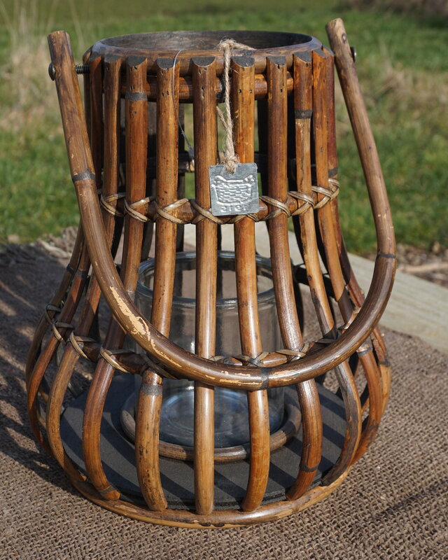 Rene Houtman Windlicht Lantaarn | Naturel/Donker Grijs | H30 x D28 Cm