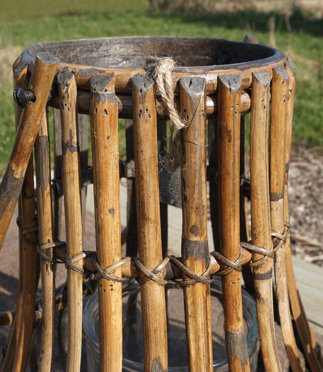 Rene Houtman Windlicht Lantaarn | Rotan | Bruin | H45 x D35 Cm