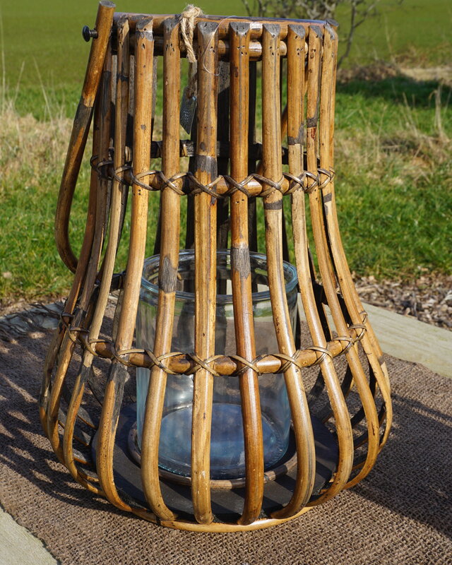 Rene Houtman Windlicht Lantaarn | Rotan | Bruin | H45 x D35 Cm