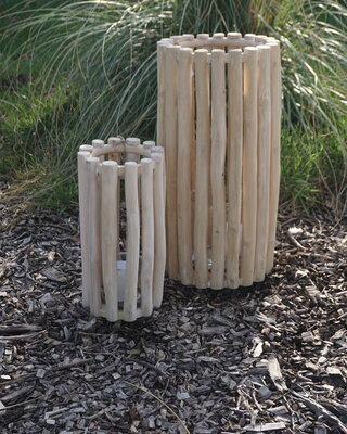 Rene Houtman Windlicht Lantaarn | Teak | Naturel | H60xD30 cm