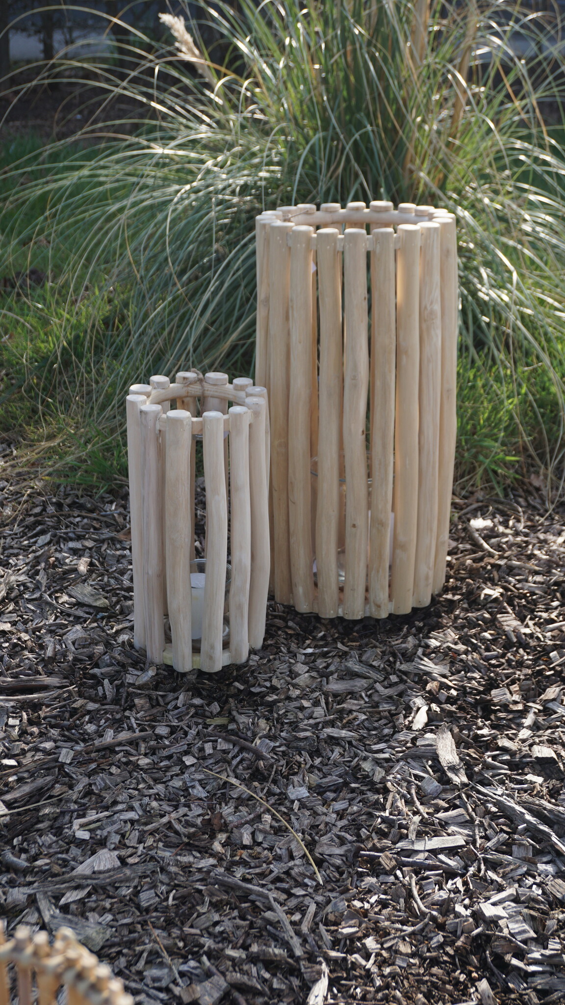 Rene Houtman Windlicht Lantaarn | Teak | Naturel | H60xD30 cm