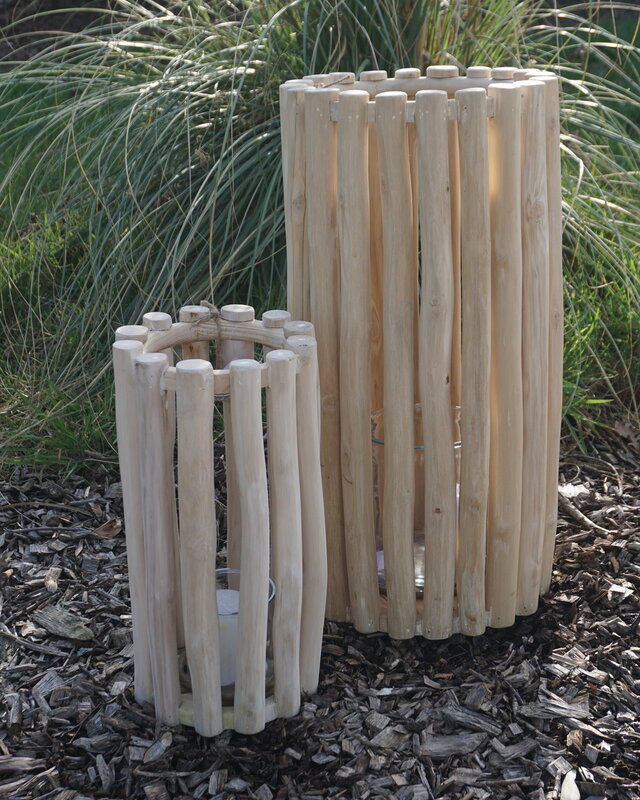 Rene Houtman Windlicht Lantaarn | Teak | Naturel | H60xD30 cm
