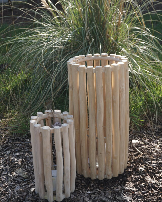 Rene Houtman Windlicht Lantaarn | Teak | Naturel | H60xD30 cm