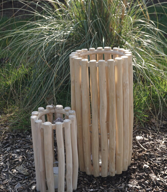 Rene Houtman Windlicht Lantaarn | Teak | Naturel | H60xD30 cm