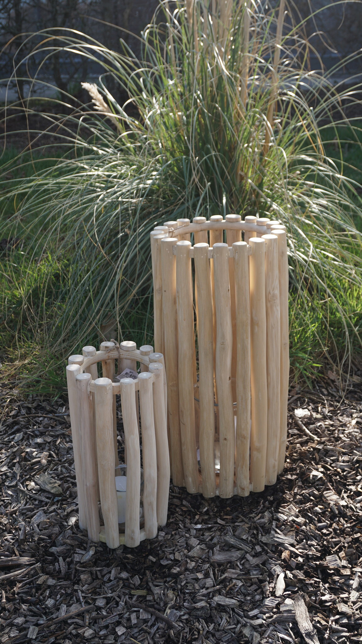 Rene Houtman Windlicht Lantaarn | Teak | Naturel | H60xD30 cm